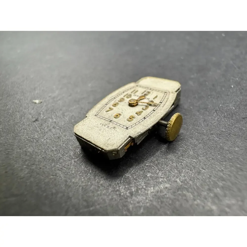 Antique 1925 Waltham 17 Jewels 444 RF Stamped Manual Wind Dial Movement 8.8mm